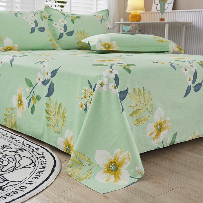 91家纺网 家纺一手货源 找家纺 名优家纺 2024新款13070套件系列-全棉印花单床单 娴雅花韵