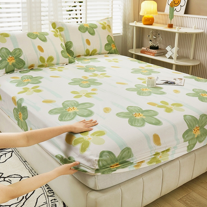 91家纺网 家纺一手货源 找家纺 名优家纺 2024新款13070套件系列-单床笠 半夏花语