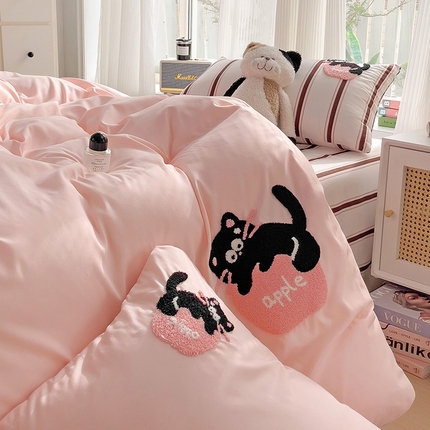 91家纺网 家纺一手货源 找家纺 （总）尤米 2024新款ins博主风系列【专版】毛巾绣系列单被套