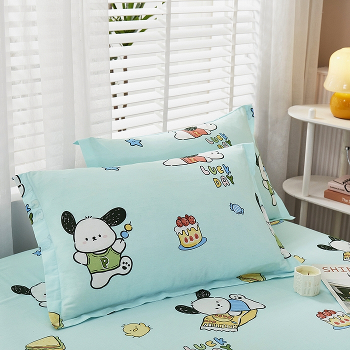 91家纺网 家纺一手货源 找家纺 名优家纺 2024新款13070套件系列 全棉印花四件套 萌宠时代