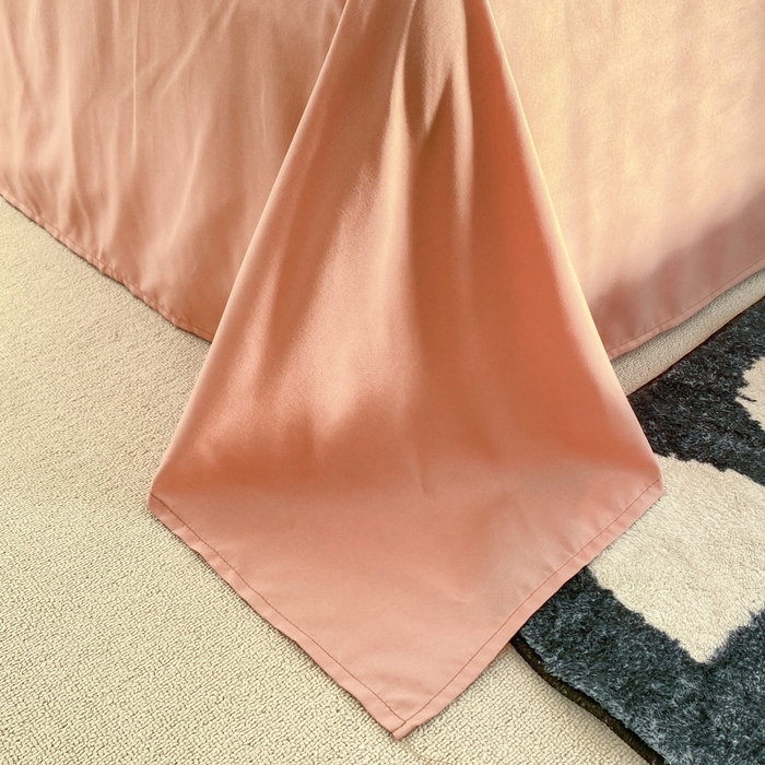 91家纺网 家纺一手货源 找家纺 芷凡家纺 2024新款亲肤棉纯色双拼四件套 奶白+果冻橙