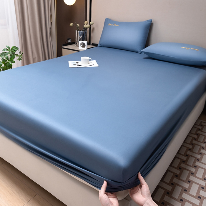 91家纺网 家纺一手货源 找家纺 摩妮卡 2025新款A类40纯色全棉床笠 皇家蓝