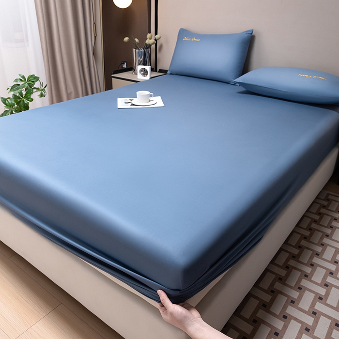 91家纺网 家纺一手货源 找家纺 摩妮卡 2025新款A类40纯色全棉床笠 皇家蓝