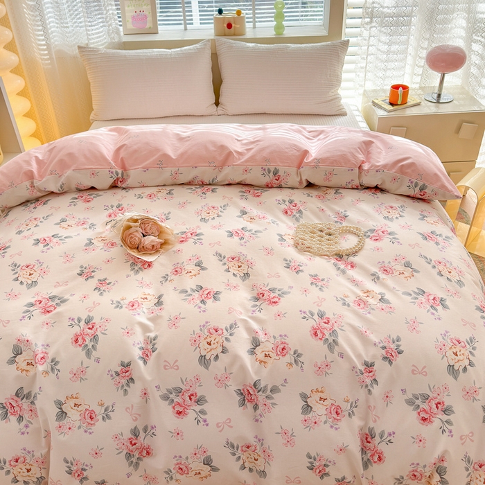 91家纺网 家纺一手货源 找家纺  清雅福 2024新款全棉13372小清新单被套系列第三季 肉桂乌龙