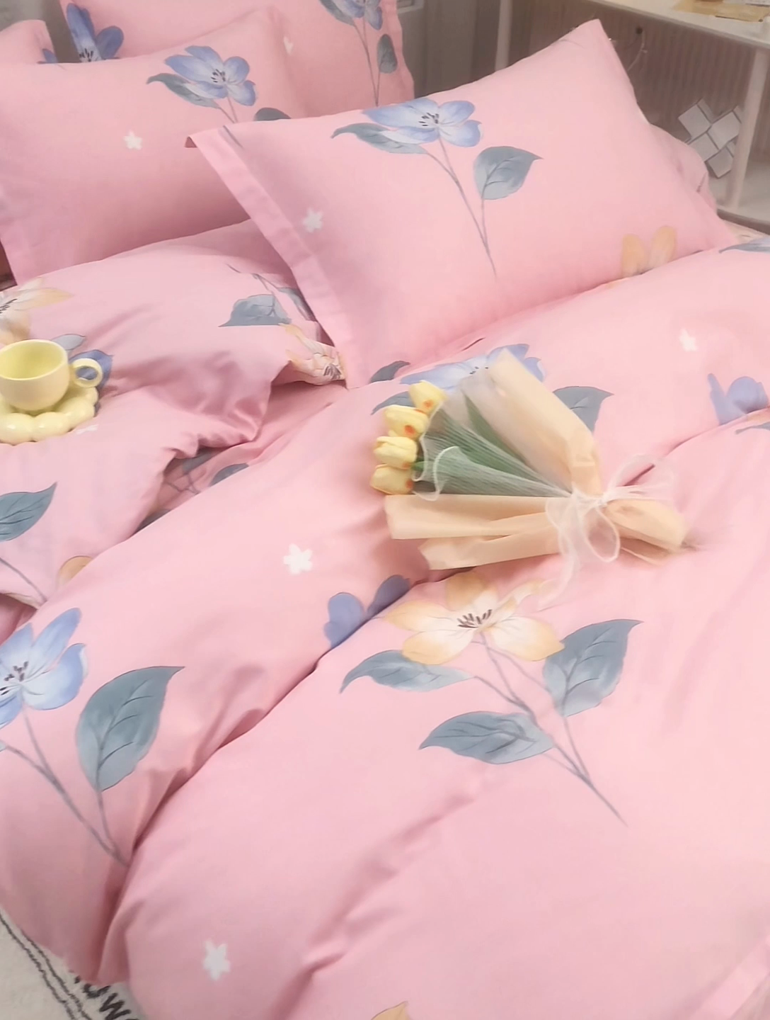 91家纺网 家纺一手货源 找家纺 名优家纺 2024新款13070套件系列 全棉印花四件套 清秀华韵