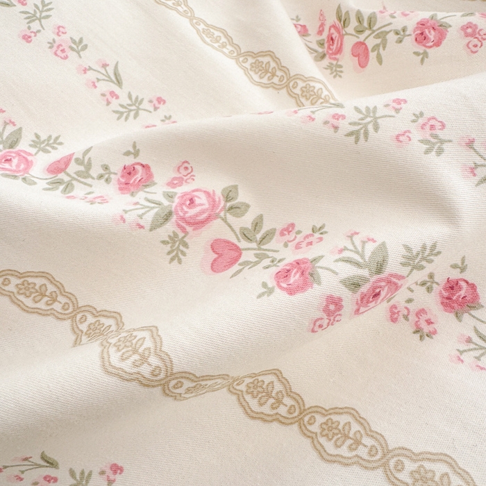 91家纺网 家纺一手货源 找家纺  清雅福 2024新款全棉13372小清新单被套系列第三季 玫瑰物语