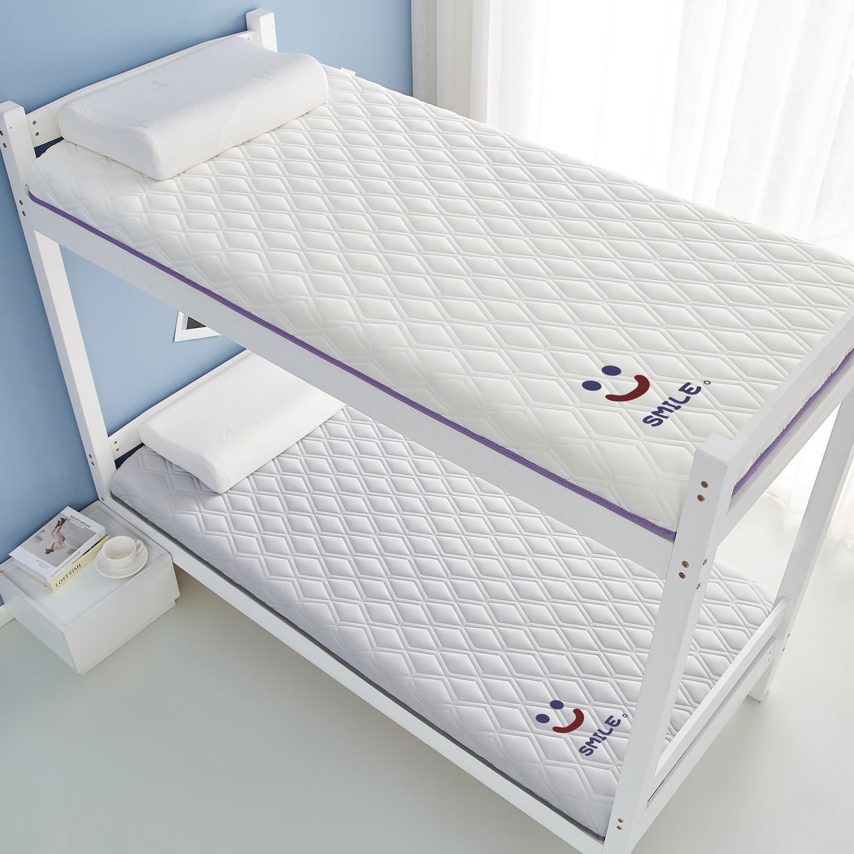 91家纺网 家纺一手货源 找家纺 （总）鹿辉 2025新款A类牛奶丝烫画单边床垫笑脸款