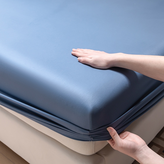 91家纺网 家纺一手货源 找家纺 摩妮卡 2025新款A类40纯色全棉床笠 皇家蓝