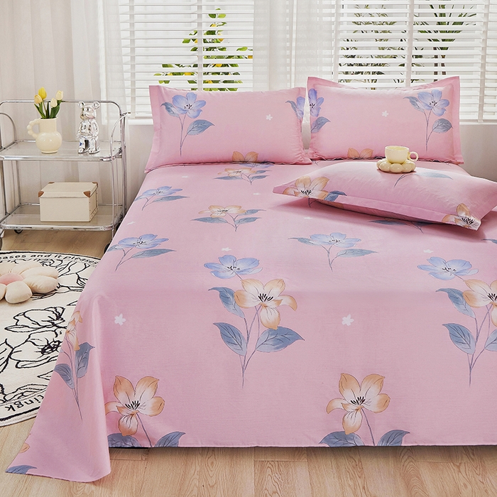 91家纺网 家纺一手货源 找家纺 名优家纺 2024新款13070套件系列 全棉印花四件套 清秀华韵