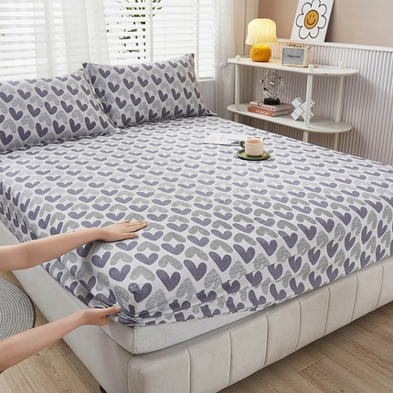 91家纺网 家纺一手货源 找家纺 名优家纺 2024新款13070套件系列-单床笠 紫雾爱心