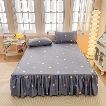 91家纺网 家纺一手货源 找家纺 （总）莎臣豹 2025新款植物羊绒单品单件单床裙可配床裙三件套