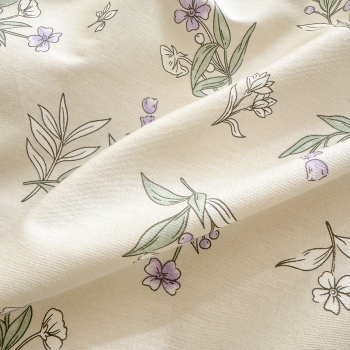 91家纺网 家纺一手货源 找家纺  清雅福 2024新款全棉13372小清新单被套系列第三季 宁静