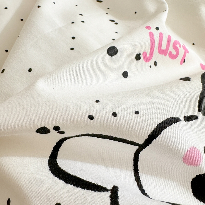 91家纺网 家纺一手货源 找家纺  清雅福 2024新款全棉13372小清新单被套系列第三季 布丁狗