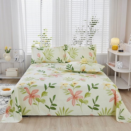 91家纺网 家纺一手货源 找家纺 名优家纺 2024新款13070套件系列-全棉印花单床单 花之恋