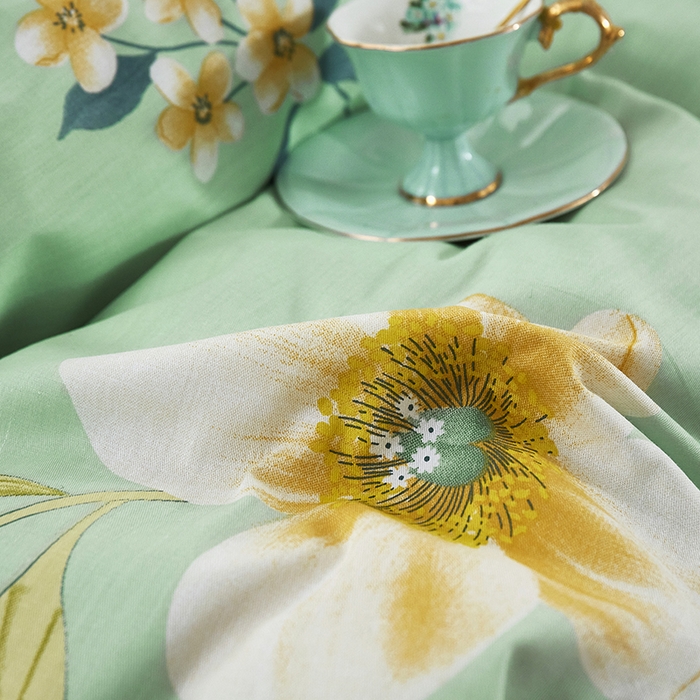 91家纺网 家纺一手货源 找家纺 名优家纺 2024新款13070套件系列-全棉印花单床单 娴雅花韵