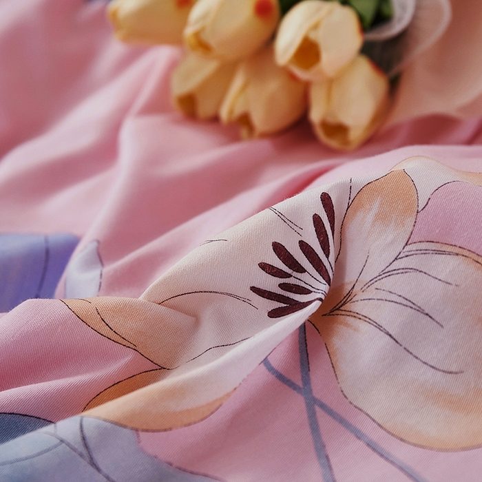 91家纺网 家纺一手货源 找家纺 名优家纺 2024新款13070套件系列 全棉印花四件套 清秀华韵