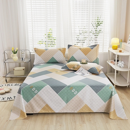 91家纺网 家纺一手货源 找家纺 名优家纺 2024新款13070套件系列-全棉印花单床单 街角咖啡