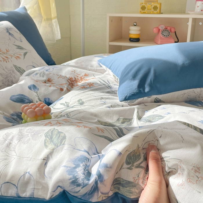 91家纺网 家纺一手货源 找家纺 捌月 2024新款全棉小花匠系列四件套单品系列 浮生若梦