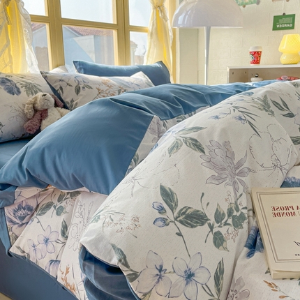 91家纺网 家纺一手货源 找家纺 （总）捌月 2024新款全棉小花匠系列四件套单品系列