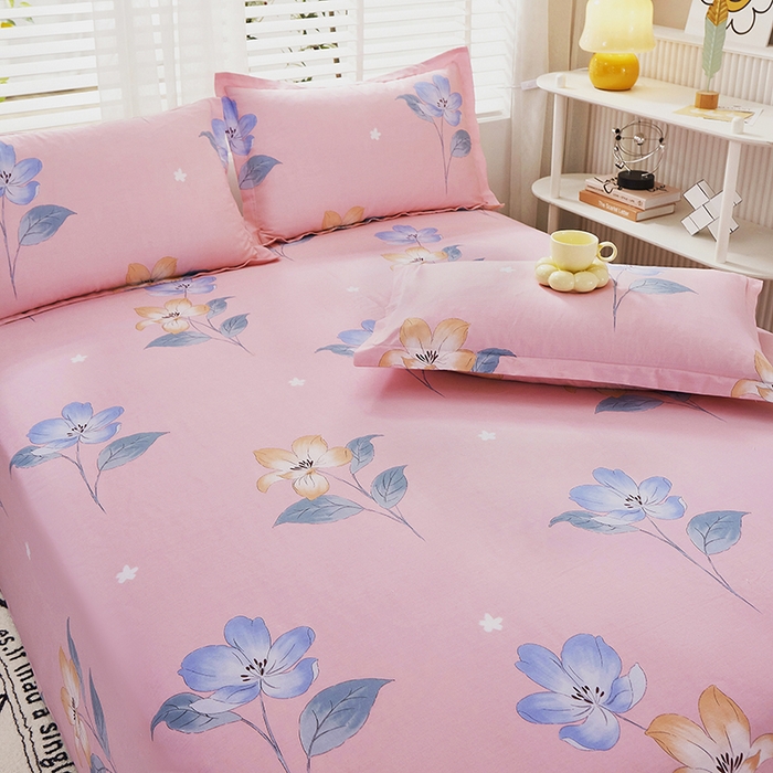 91家纺网 家纺一手货源 找家纺 名优家纺 2024新款13070套件系列 全棉印花四件套 清秀华韵