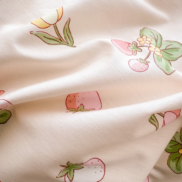 91家纺网 家纺一手货源 找家纺  清雅福 2024新款全棉13372小清新单被套系列第三季 可爱熊