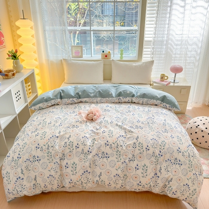 91家纺网 家纺一手货源 找家纺  清雅福 2024新款全棉13372小清新单被套系列第三季 夏之恋