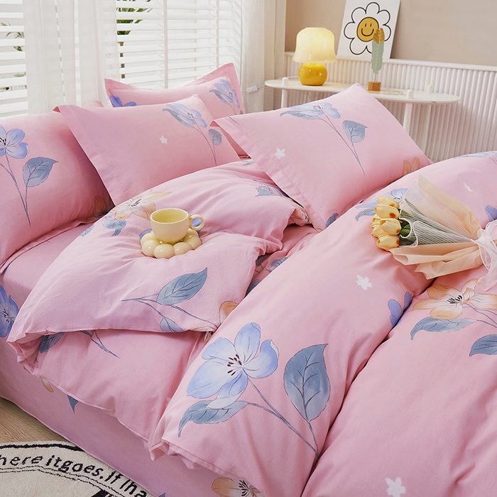 91家纺网 家纺一手货源 找家纺 名优家纺 2024新款13070套件系列 全棉印花四件套 清秀华韵