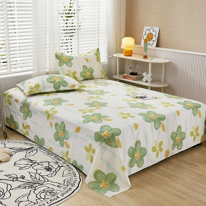 91家纺网 家纺一手货源 找家纺 名优家纺 2024新款13070套件系列-全棉印花单床单 半夏花语