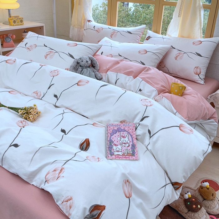 91家纺网 家纺一手货源 找家纺 捌月 2024新款全棉小花匠系列四件套单品系列 芳华