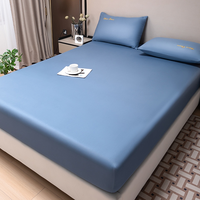 91家纺网 家纺一手货源 找家纺 摩妮卡 2025新款A类40纯色全棉床笠 皇家蓝