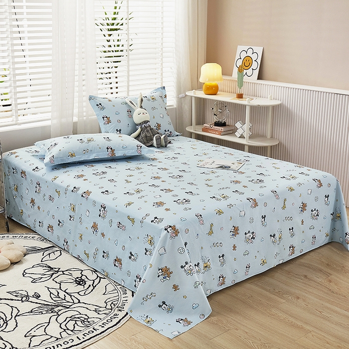 91家纺网 家纺一手货源 找家纺 名优家纺 2024新款13070套件系列-全棉印花单床单 米奇乐园