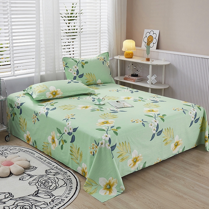 91家纺网 家纺一手货源 找家纺 名优家纺 2024新款13070套件系列-全棉印花单床单 娴雅花韵