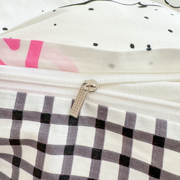 91家纺网 家纺一手货源 找家纺  清雅福 2024新款全棉13372小清新单被套系列第三季 布丁狗