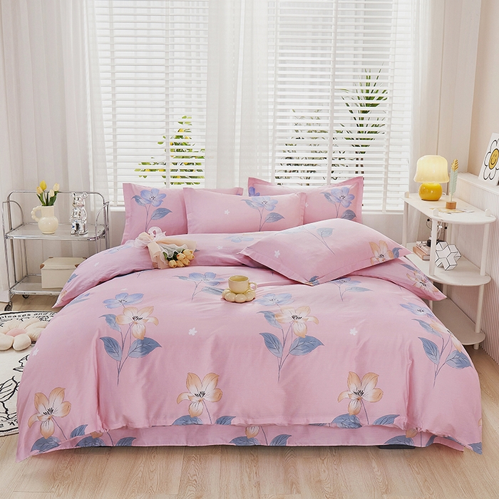 91家纺网 家纺一手货源 找家纺 名优家纺 2024新款13070套件系列 全棉印花四件套 清秀华韵