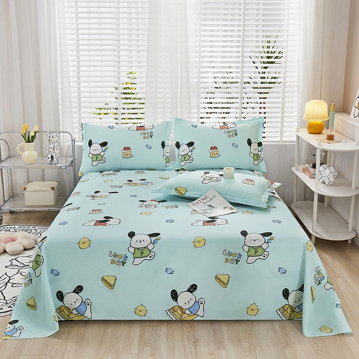 91家纺网 家纺一手货源 找家纺 名优家纺 2024新款13070套件系列 全棉印花四件套 萌宠时代