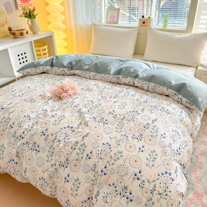 91家纺网 家纺一手货源 找家纺  清雅福 2024新款全棉13372小清新单被套系列第三季 夏之恋