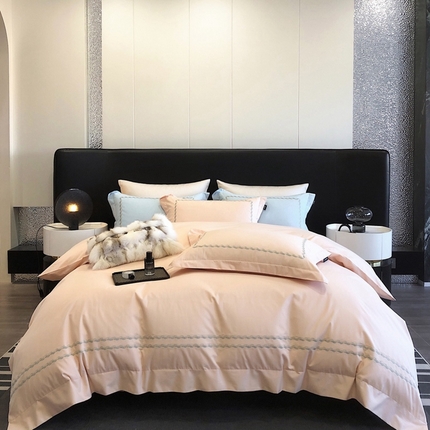 91家纺网 家纺一手货源 找家纺 （总）卡姿家纺 2024新款春夏轻奢全棉简约款四件套-华尔兹