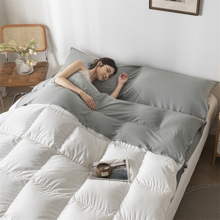 古吉梦 2024新款水洗棉隔脏睡袋 中灰