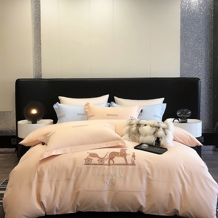 91家纺网 家纺一手货源 找家纺 （总）卡姿家纺 2024新款春夏轻奢全棉简约款四件套-可可玛