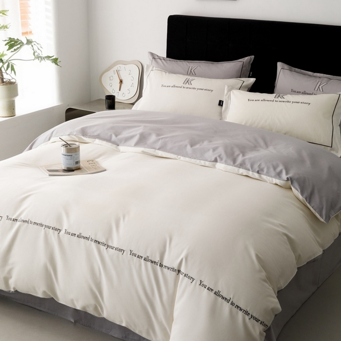 91家纺网 家纺一手货源 找家纺 （总）卡姿家纺 2024新款春夏轻奢全棉简约款四件套-迪克