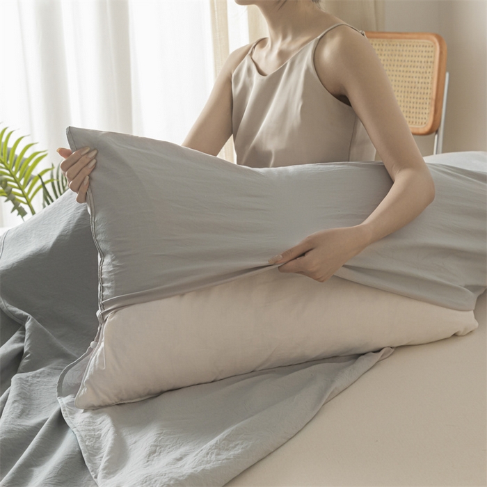 91家纺网 家纺一手货源 找家纺 古吉梦 2024新款水洗棉隔脏睡袋 中灰+山灰