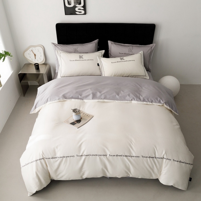 91家纺网 家纺一手货源 找家纺 （总）卡姿家纺 2024新款春夏轻奢全棉简约款四件套-迪克