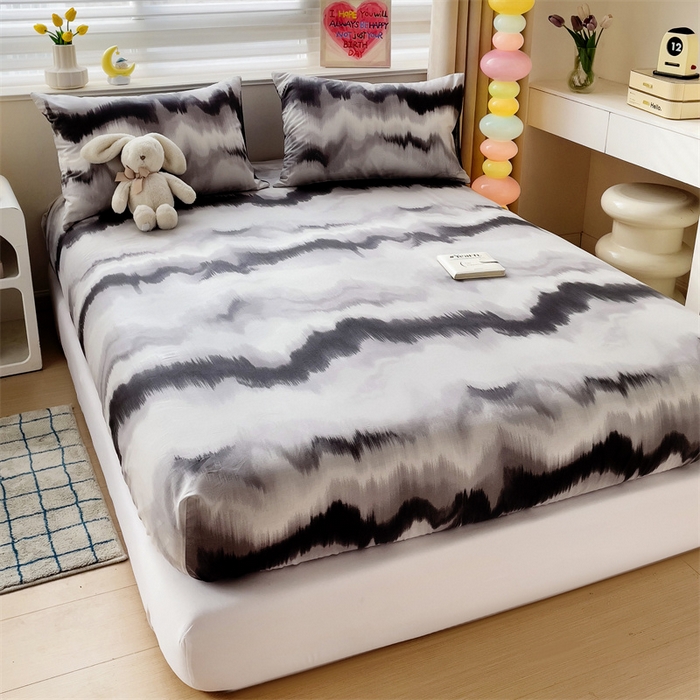 91家纺网 家纺一手货源 找家纺 名兮家居 2024新款全棉印花单床笠 流年