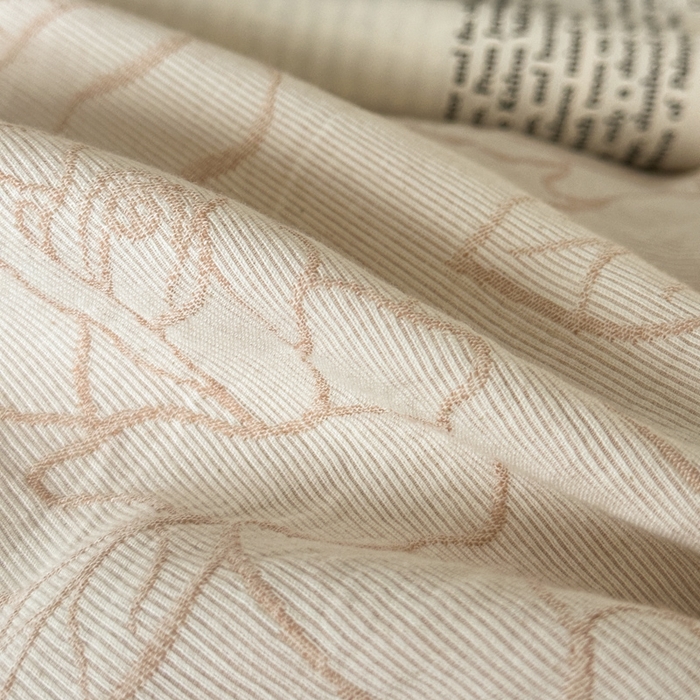 91家纺网 家纺一手货源 找家纺 ab家纺 2024新款全棉三层纱提花四件套系列-玫瑰 玫瑰咖