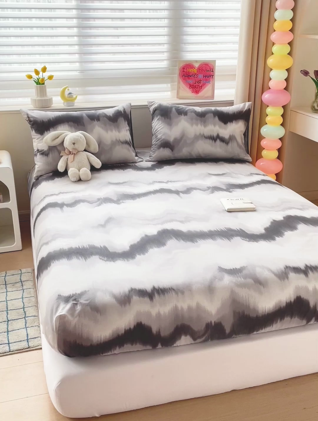 91家纺网 家纺一手货源 找家纺 名兮家居 2024新款全棉印花单床笠 流年