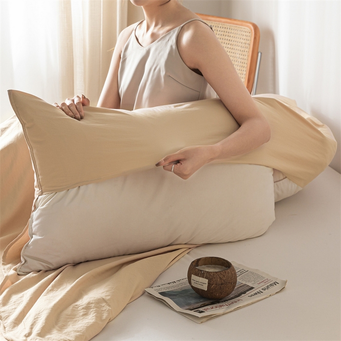 91家纺网 家纺一手货源 找家纺 古吉梦 2024新款水洗棉隔脏睡袋 奶茶