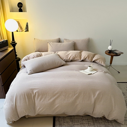 91家纺网 家纺一手货源 找家纺 （总）小懒猪 2024新款全棉水洗棉色织系列四件套