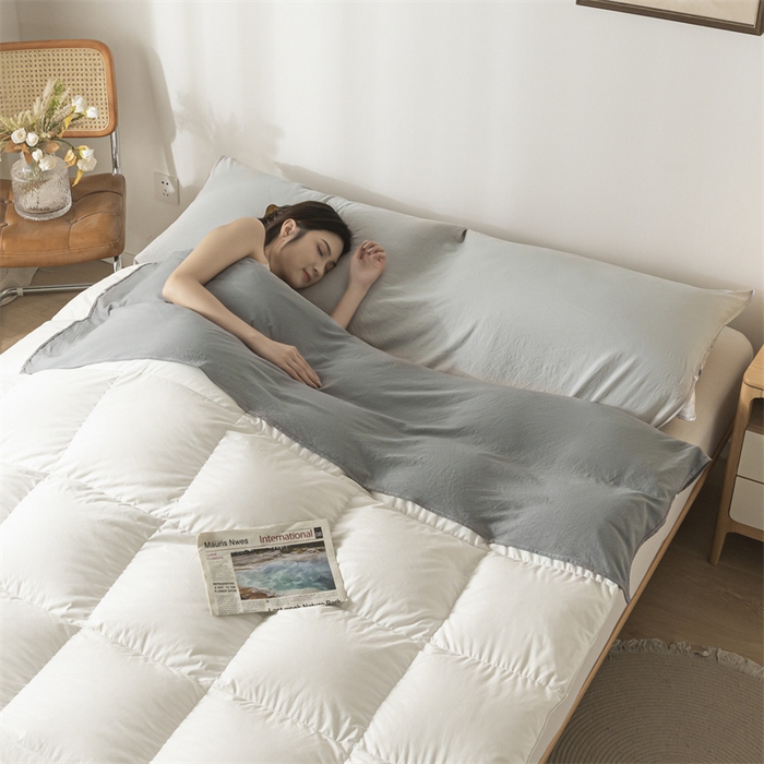 91家纺网 家纺一手货源 找家纺 古吉梦 2024新款水洗棉隔脏睡袋 中灰+山灰