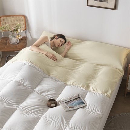 古吉梦 2024新款水洗棉隔脏睡袋 奶昔白
