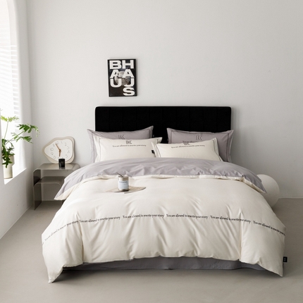 91家纺网 家纺一手货源 找家纺 （总）卡姿家纺 2024新款春夏轻奢全棉简约款四件套-迪克